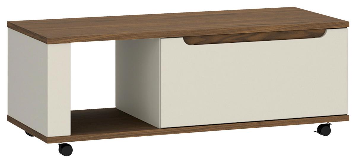 Couchtisch Kansas Nussbaum/Kaschmir B: 110cm - Kaschmir/Nussbaumfarben, Basics, Holzwerkstoff/Kunststoff (110/43/65cm) - Hom`in