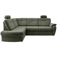 Eckschlafsofa Rosali Dunkelgrün S: 180x264 cm - Chromfarben/Dunkelgrün, MODERN, Textil (180/264cm) - Livetastic