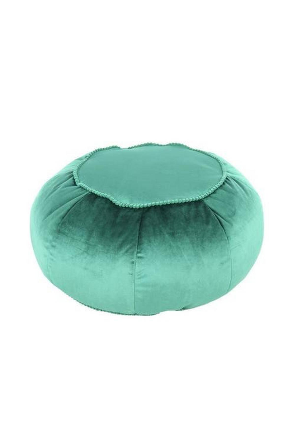 Pouf Taj Mahal DxH:: 65x35 cm Samt Grün mit Reißverschluss - Grün, MODERN, Textil (65/35/65cm) - Kayoom