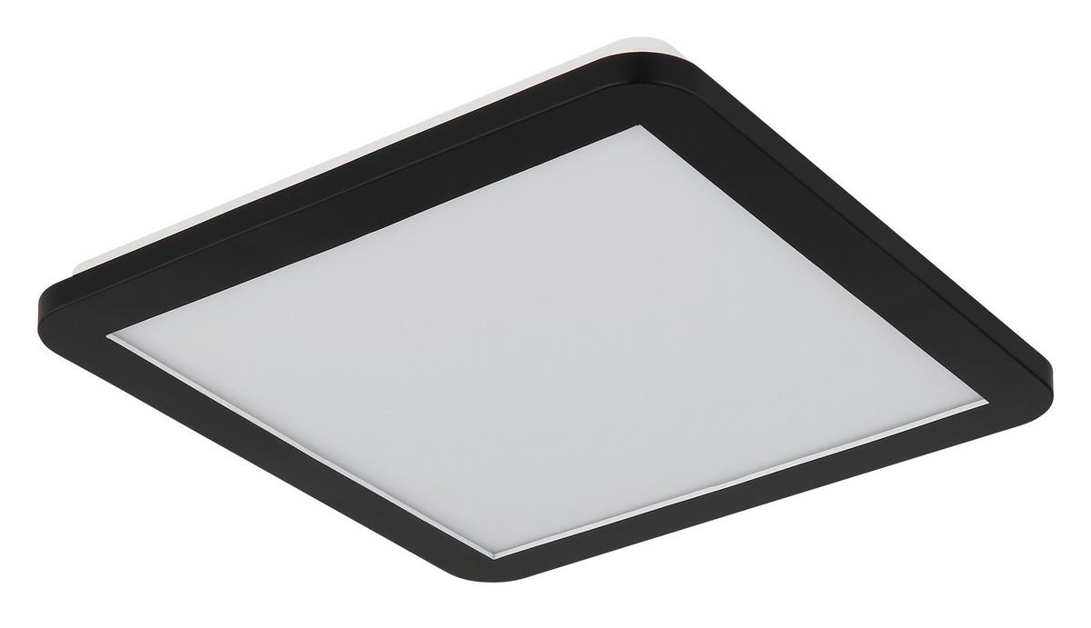 LED-Deckenleuchte 4000k, 18w, 2100lm - Opal/Schwarz, Basics, Kunststoff (30/30/3cm) - Globo