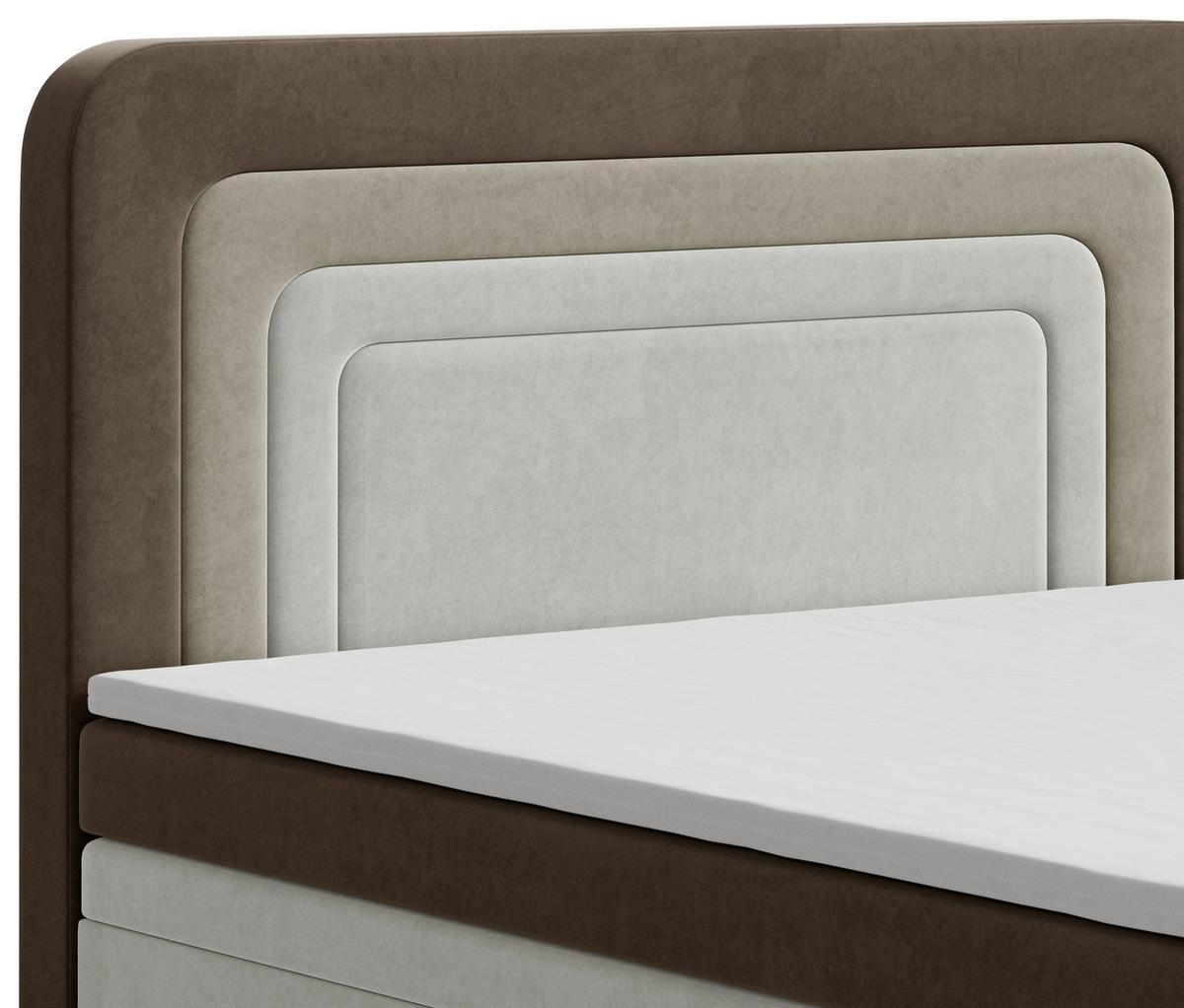 Boxbett Nest Lf: 160x200 Braun/Beige - Beige/Bronzefarben, MODERN, Holz/Kunststoff (160/200cm) - MID.YOU