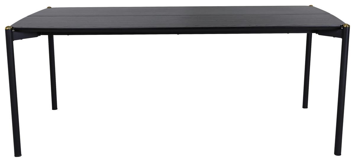 Esstisch Pelle - Schwarz, Design, Holzwerkstoff/Metall (190/90/75cm) - Livetastic