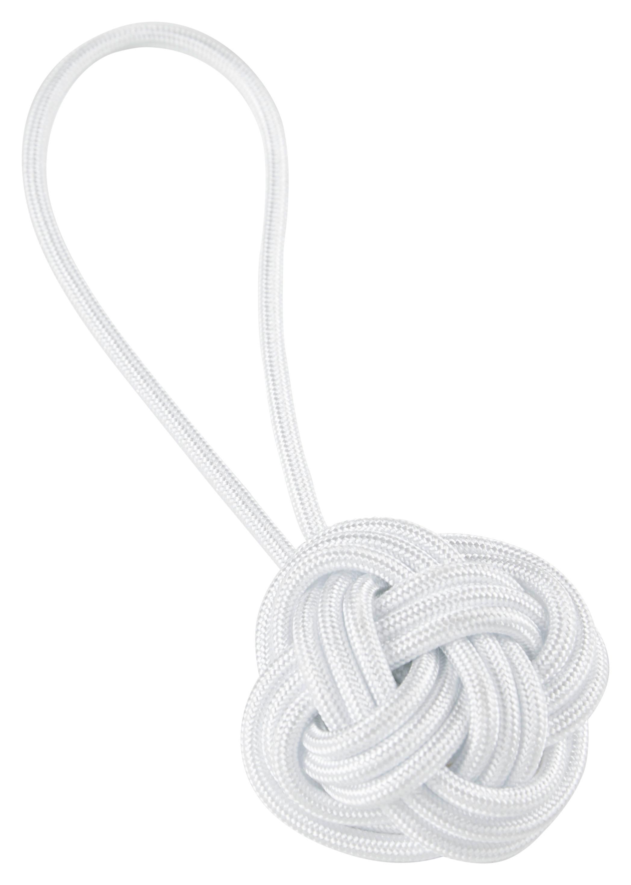 Riasiaca Spona Knoten - biela, drevo/textil (5cm) - Modern Living