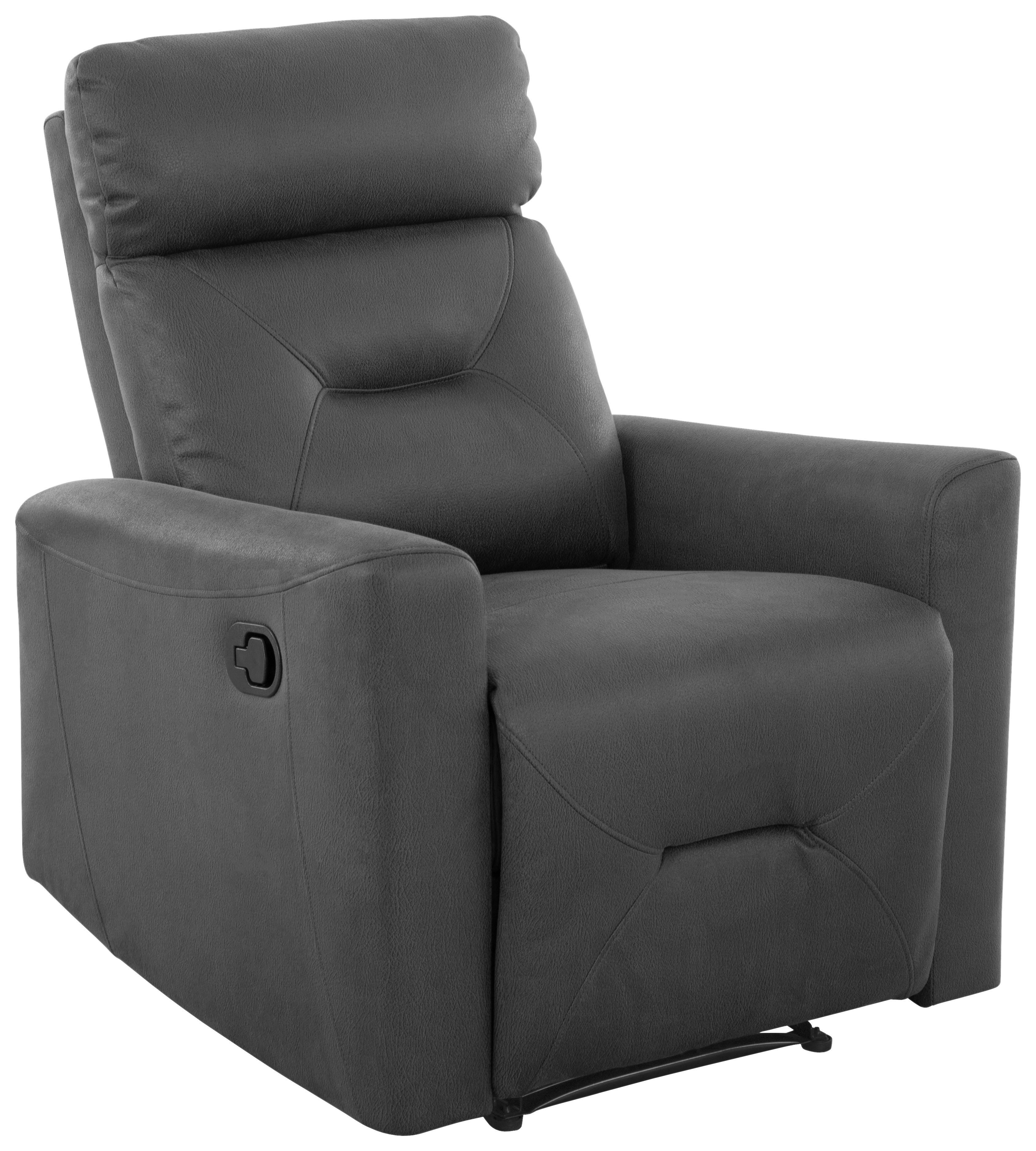 Relaxsessel Aureli Schwarz B: 82 Cm - Schwarz/Grau, Basics, Holz/Textil (82/102,5/92,5cm) - Livetastic