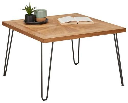 Konferenčný stolík NOEL - čierna/prírodná farba, Romantik / Landhaus, kov/drevo (70/45/70cm) - Zandiara