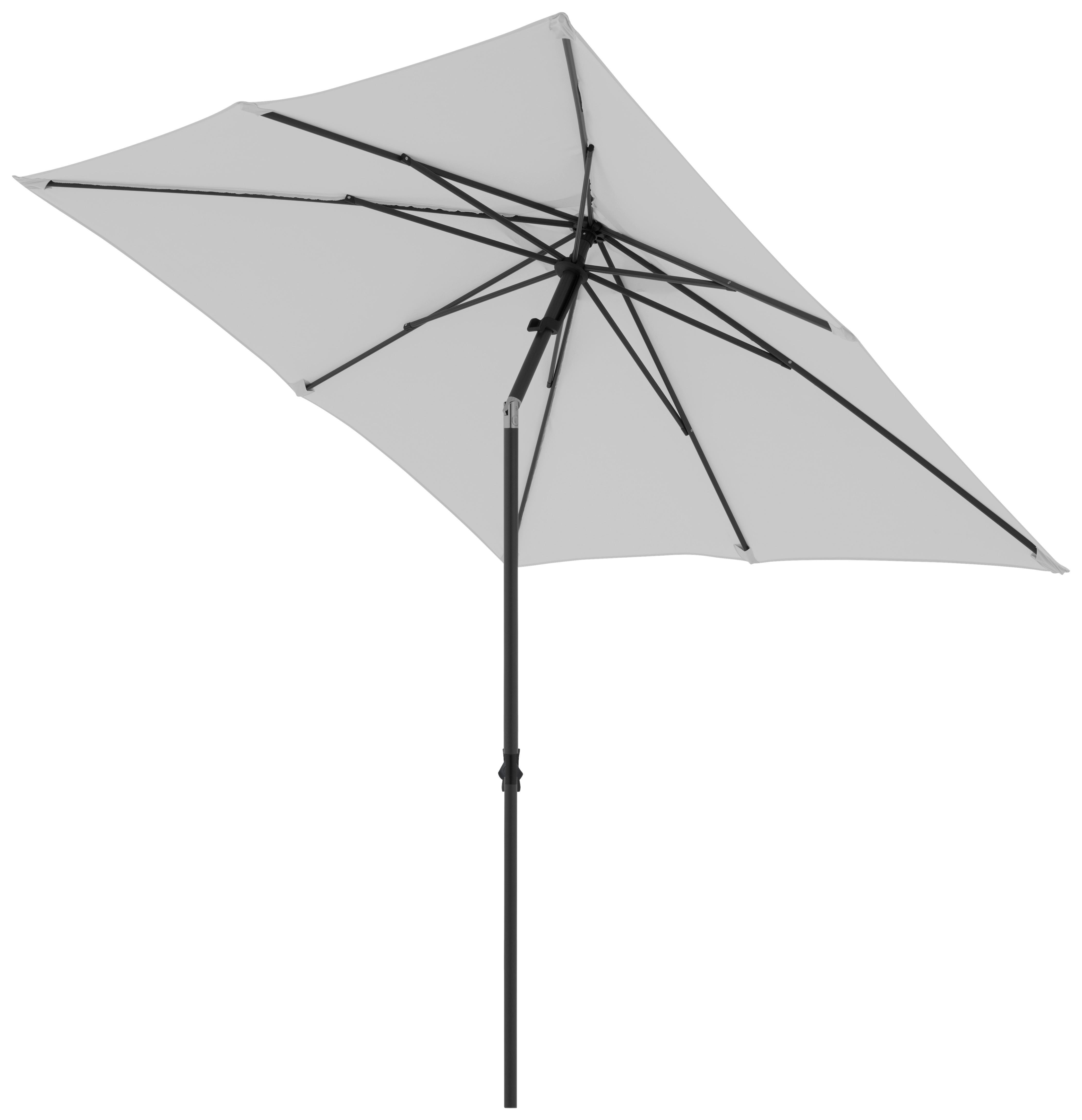 Sonnenschirm Push Up Basic Lxbxh: 208x208x248 Cm Hellgrau - Anthrazit/Hellgrau, Basics, Textil/Metall (208/208/248cm) - Doppler