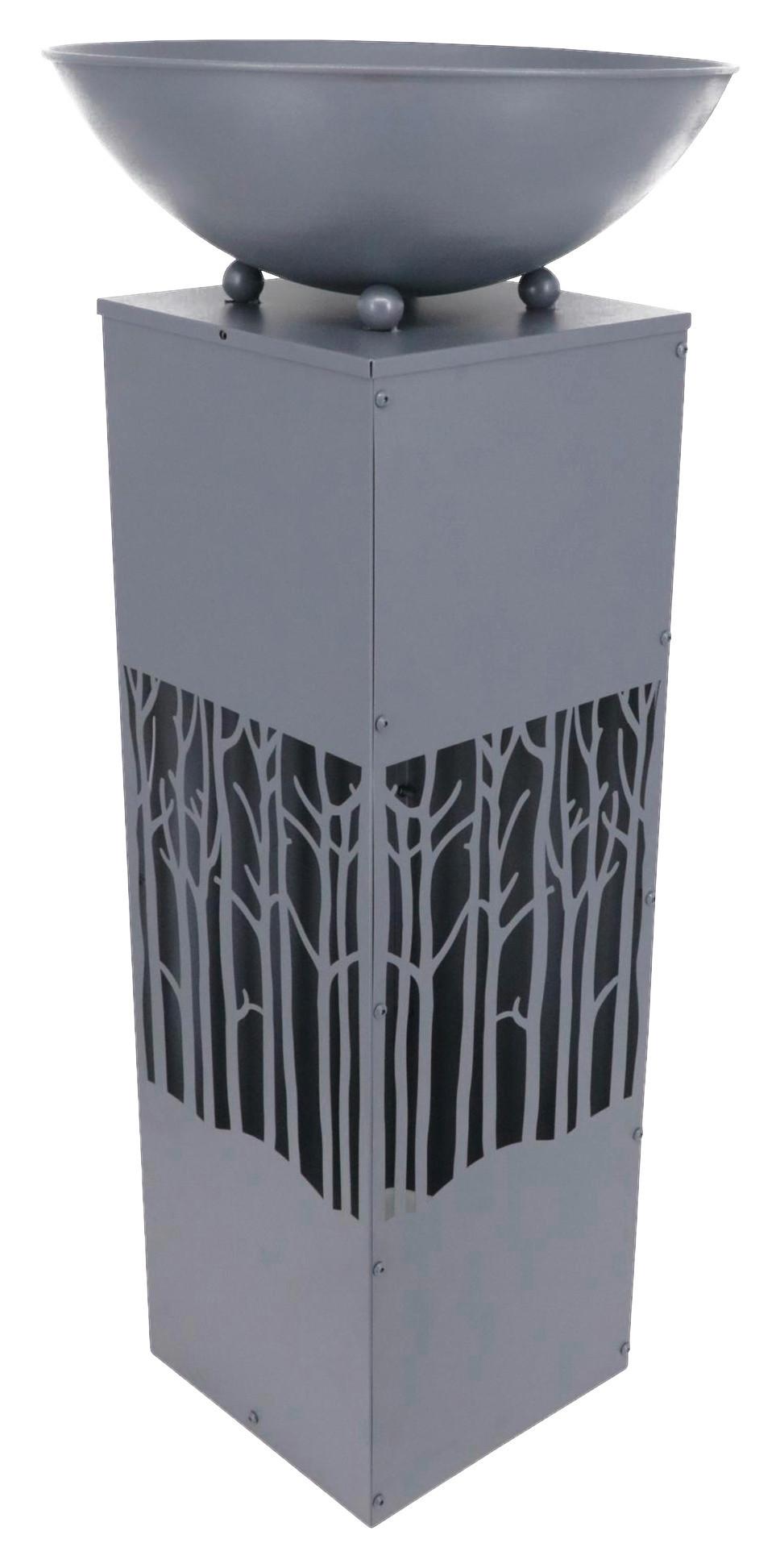 Dekosäule Waldlicht Grau H: 87 cm - Grau, Design, Metall (38/38/87cm)