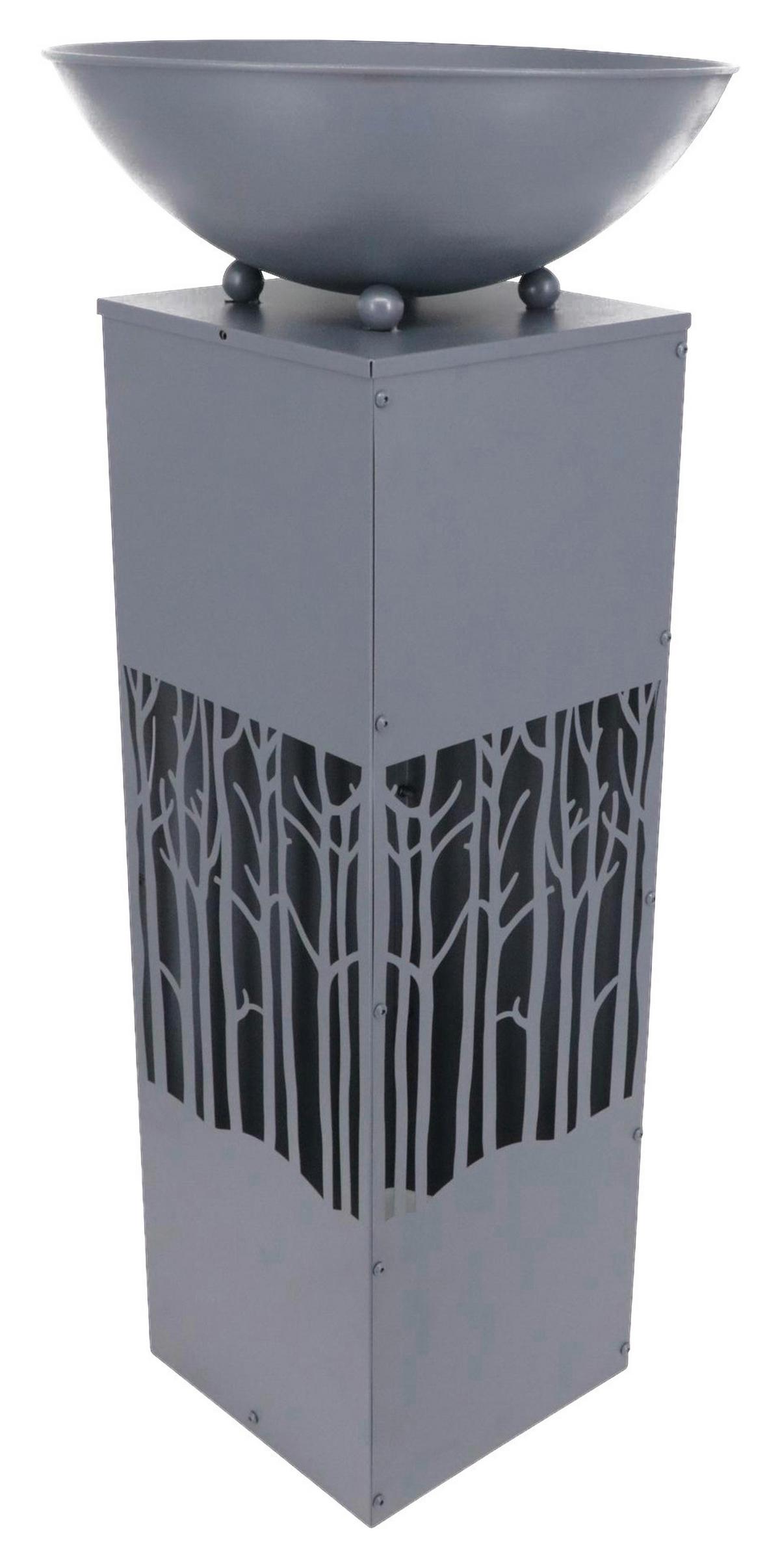 Dekosäule Waldlicht Grau H: 87 cm - Grau, Design, Metall (38/38/87cm)