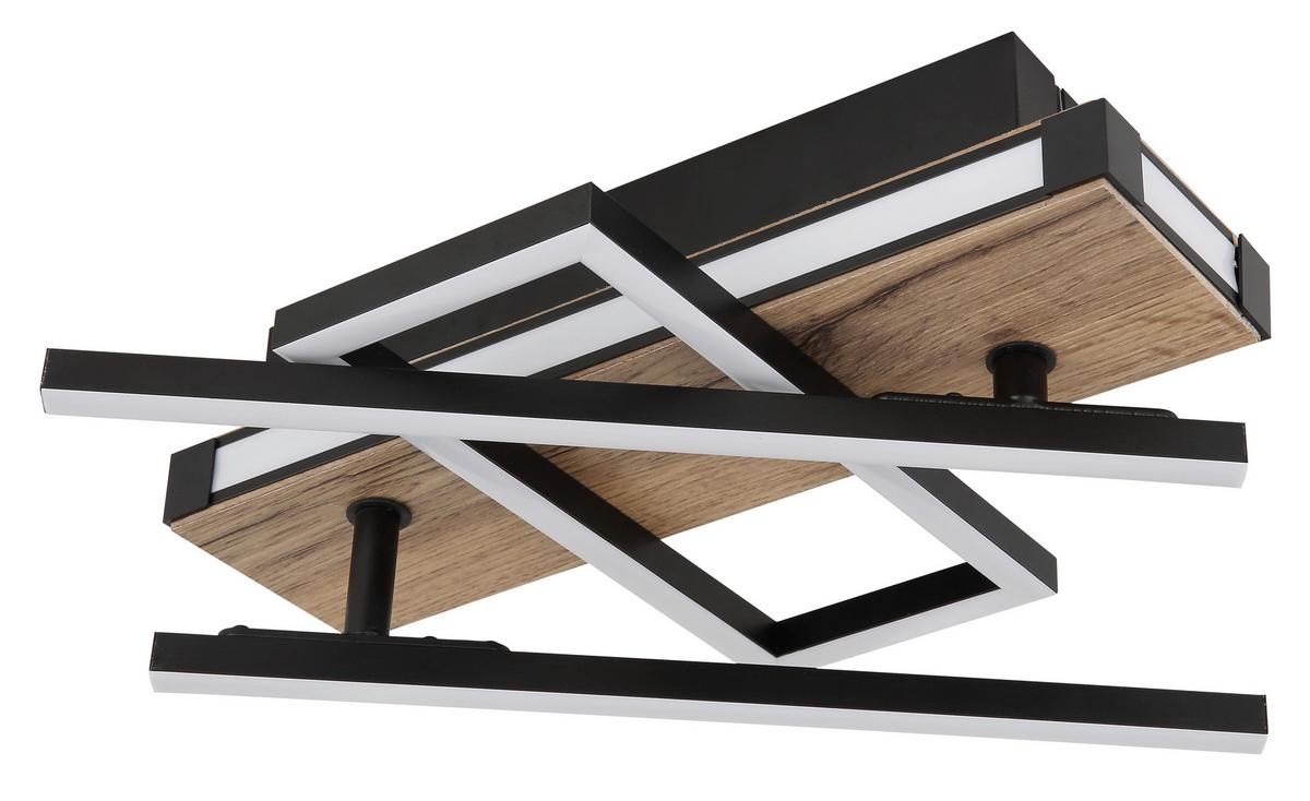 LED-Deckenleuchte 67299d2 - Dunkelbraun/Opal, Design, Holzwerkstoff/Kunststoff (68/46/12cm) - Globo