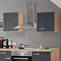 Kuchynský blok SHADOW vr.4 spotrebičov, šířka 220 cm - dub San Remo/farba ušľachtilej ocele, Modern, kov/kompozitné drevo (220/200/60cm)