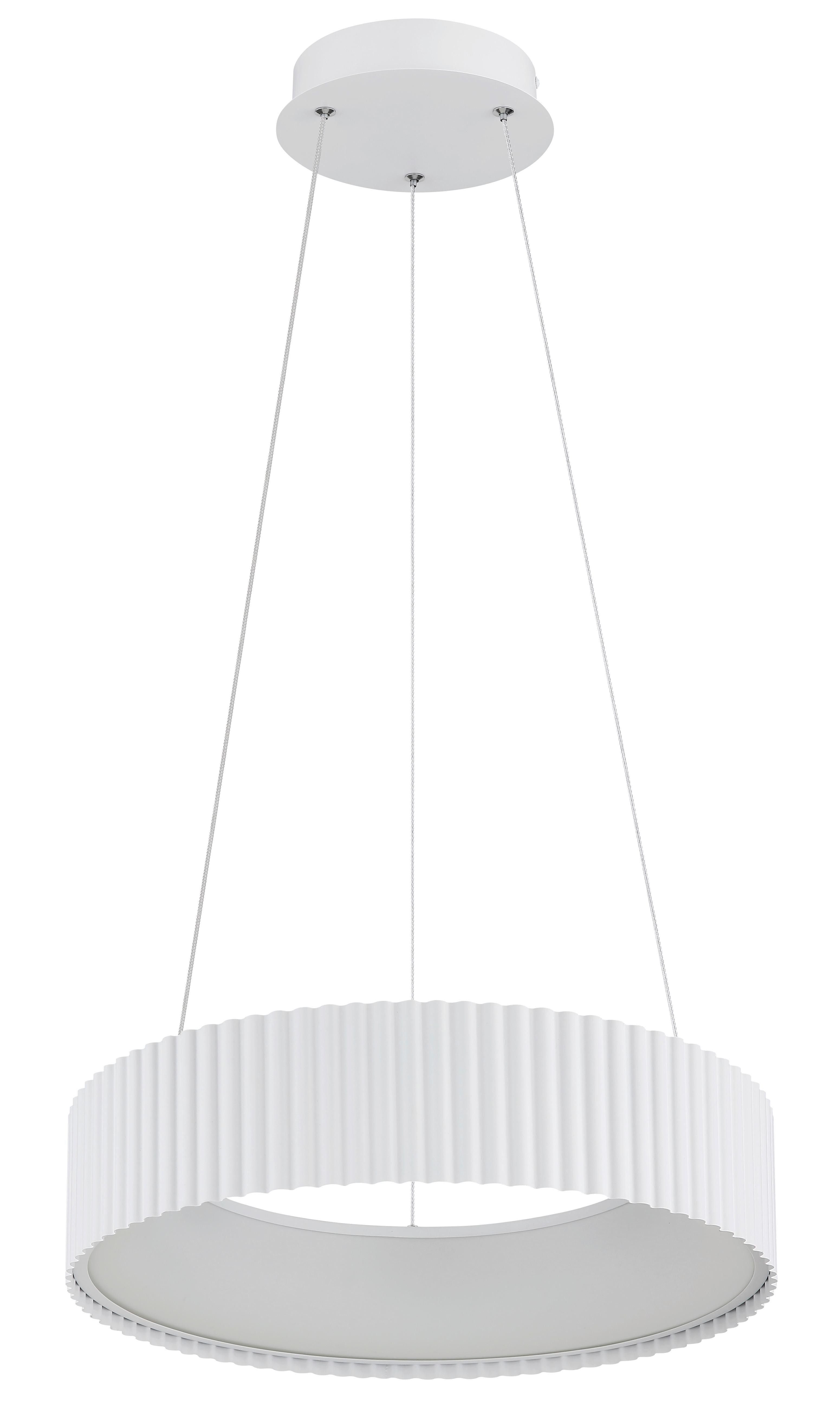 ZÁVĚSNÉ LED SVÍTIDLO KEMP - bílá/průhledné, Basics, kov/plast (46/12cm) - Globo