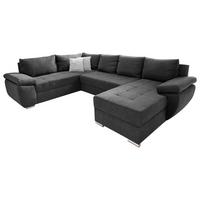 Wohnlandschaft Terana Mit Schlaffunktion, Anthrazit - Chromfarben/Anthrazit, KONVENTIONELL, Textil (219/305/157cm) - Livetastic