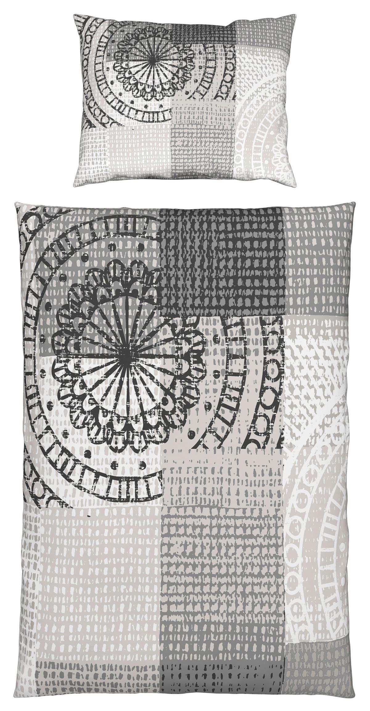 Bettwäsche Elma - Grau, MODERN, Textil - Luca Bessoni