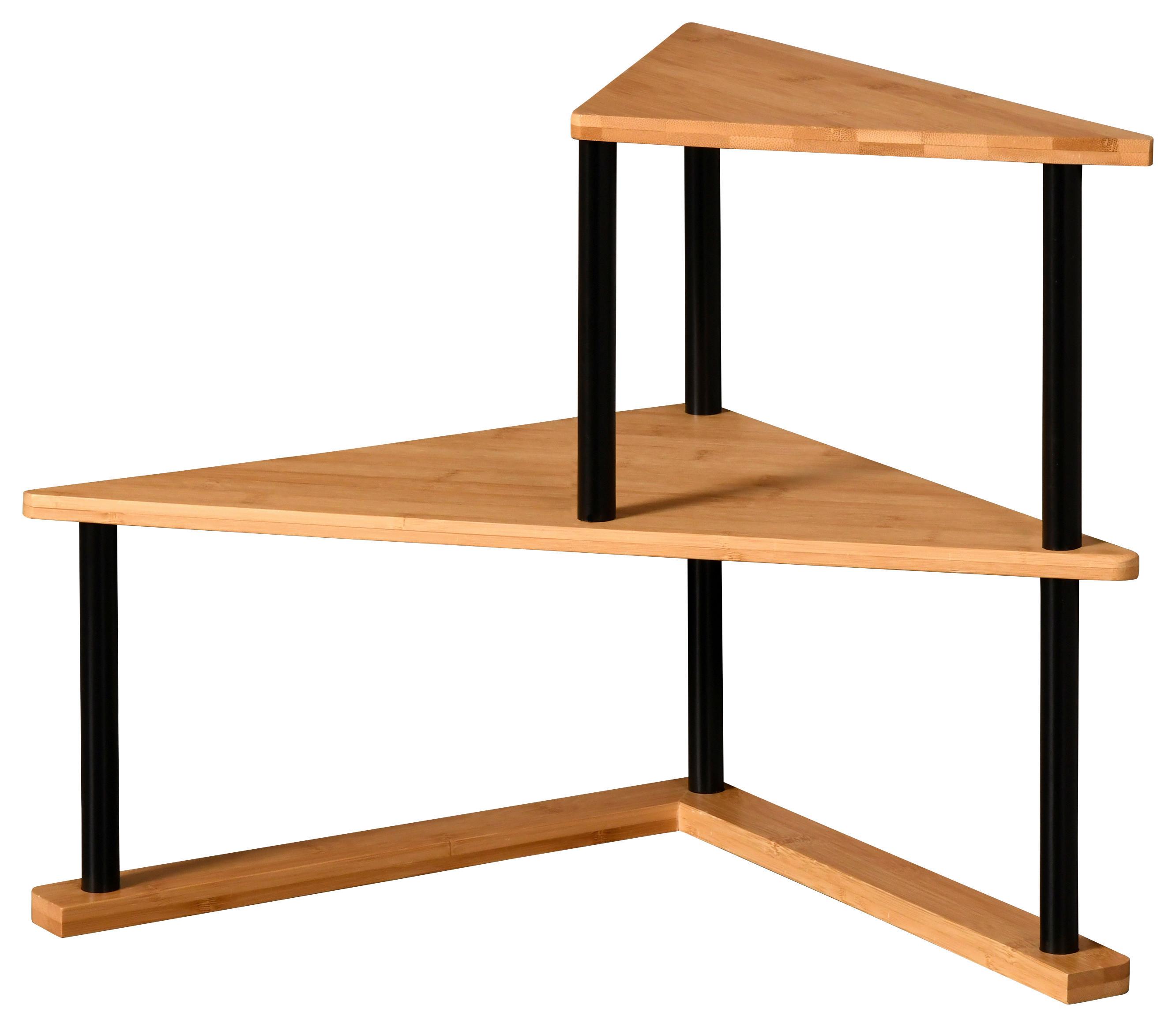 Küchenregal Schwarz, Hellbraun B: 52 cm - Hellbraun/Schwarz, Basics, Holz/Metall (52/39/29,5cm)