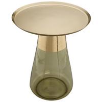 Beistelltisch Roman 225 Grün/Goldfarben D: 42 cm - Goldfarben/Grün, Design, Glas/Metall (42/51cm) - Kayoom