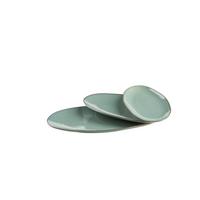 Servierplatte Nottingham 3--teilig. Oval - Türkis/Grün, Basics, Keramik - Mäser