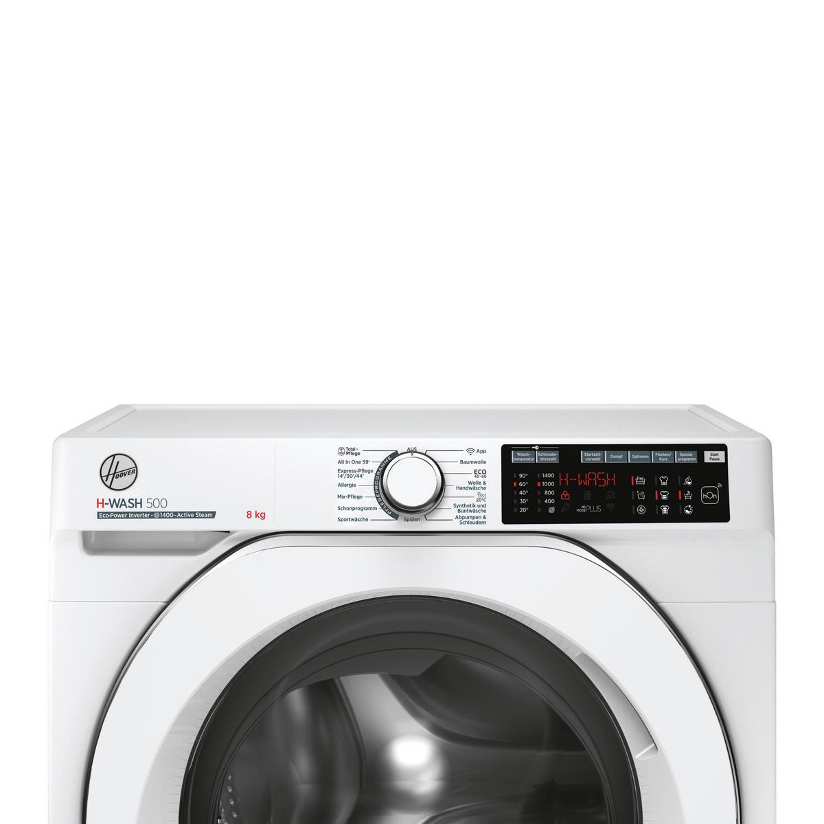 Waschmaschine Hoover Hwq 48amc/1-84 8 Kg 1400 U/Min - Weiß, Basics, Glas/Kunststoff (60/85/54cm) - Hoover
