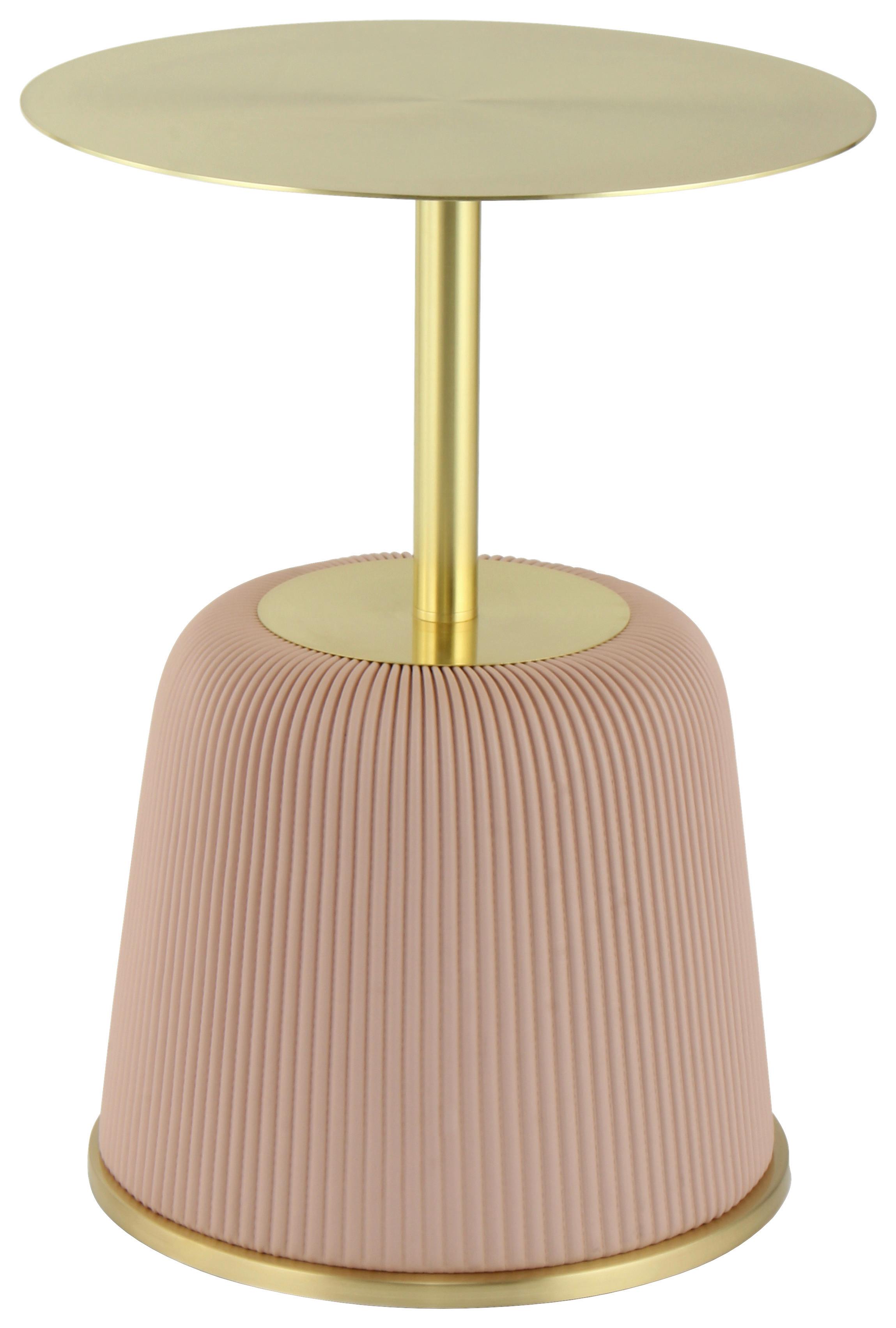 Beistelltisch Jokai 325 Goldfarben/rosa B: 55 Cm - Goldfarben/Rosa, Design, Holzwerkstoff/Textil (40/55cm) - Kayoom