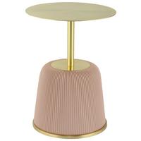 Beistelltisch Jokai 325 Goldfarben/rosa B: 55 Cm - Goldfarben/Rosa, Design, Holzwerkstoff/Textil (40/55cm) - Kayoom