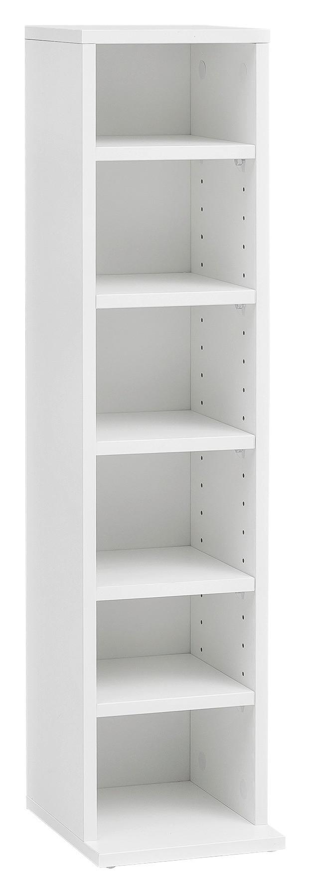 Cd-regal 21 Cm Weiß Lackiert Cd-Regal - Weiß, KONVENTIONELL, Holzwerkstoff (21/90/20cm) - MID.YOU