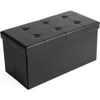 Sitzbox Schwarz B: 76 Cm - Schwarz, Basics, Leder/Holzwerkstoff (76/38/38cm)