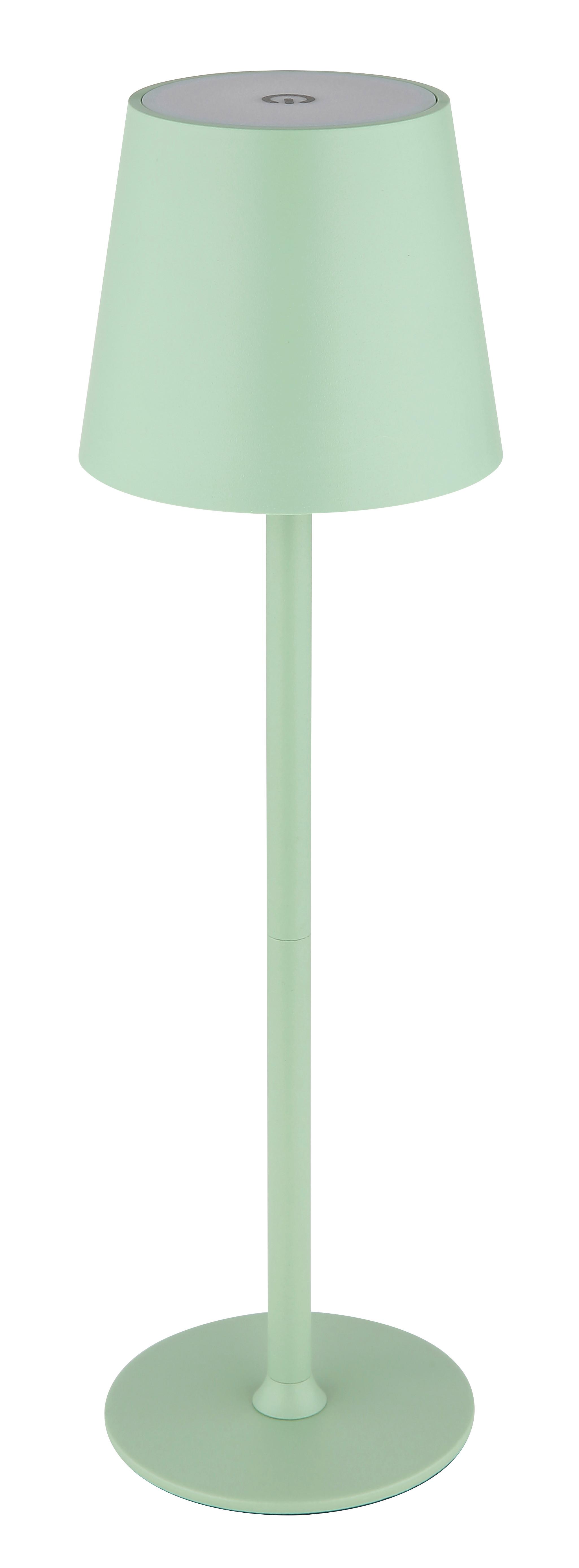 Akku-Tischleuchte 58438bg 2 Höhen Montierbar - Weiß/Hellgrün, Trend, Kunststoff/Metall (10,6/36cm) - Globo