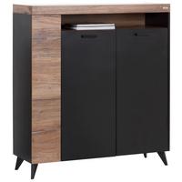 Highboard mit Türdämpfung 115 cm Sunny Hb 3D, Schwarz - Schwarz, MODERN, Holzwerkstoff (115/128,5/40cm) - Luca Bessoni