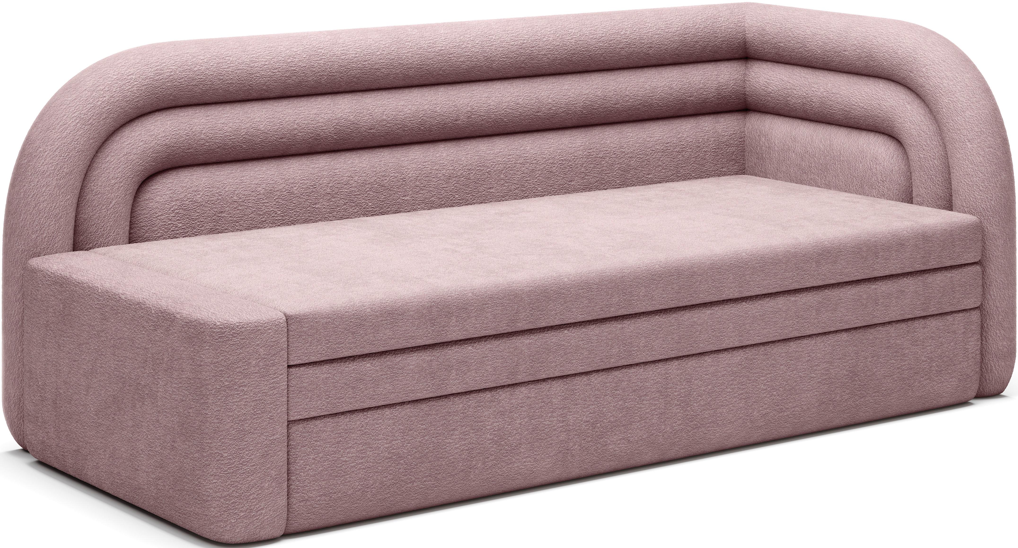 Récamiere Fabillo Rosa B: 223cm - Schwarz/Rosa, Design, Textil (223/80/86cm) - MID.YOU