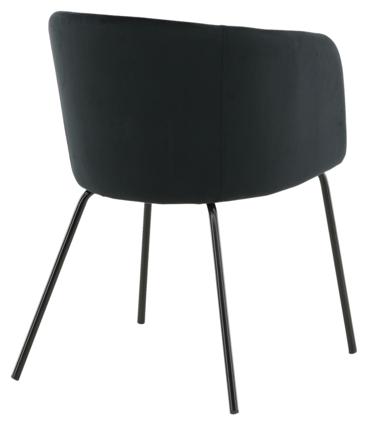 Armlehnstuhl Berit - Schwarz, KONVENTIONELL, Holz/Kunststoff (55/78/55cm) - Livetastic