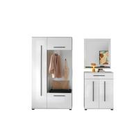 GARDEROBE Cantara Weiß/Weiß HG B: 201cm - Weiß Hochglanz/Weiß, MODERN, Holzwerkstoff (201/201/39cm) - MID.YOU