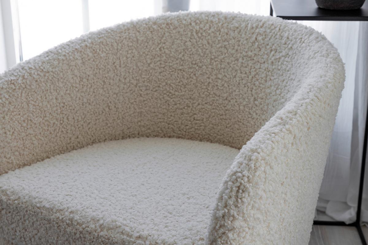 Sessel Fluffy - Schwarz/Weiß, Design, Kunststoff/Textil (66/70,5/64cm) - Livetastic