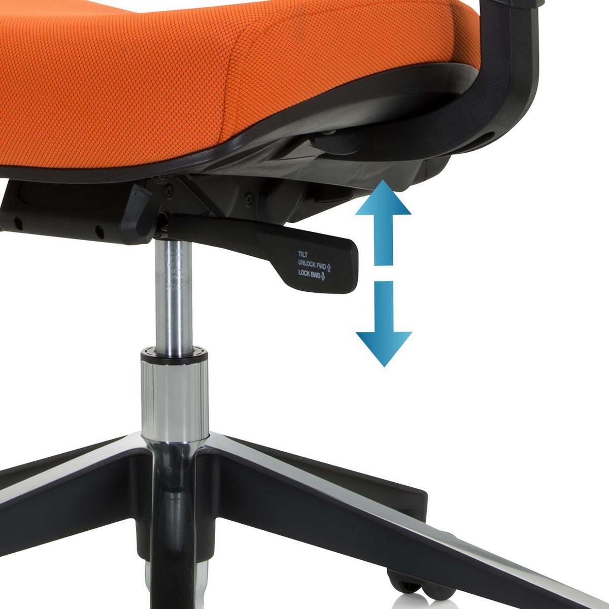 Drehstuhl Ergo Line Ii Orange - Schwarz/Orange, MODERN, Kunststoff/Textil (65/115/50cm) - MID.YOU