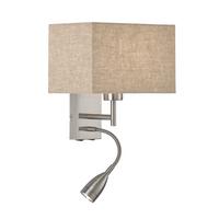Wandleuchte 30320 Dream - Sandfarben/Nickelfarben, Design, Textil/Metall (25/38cm) - Fischer & Honsel
