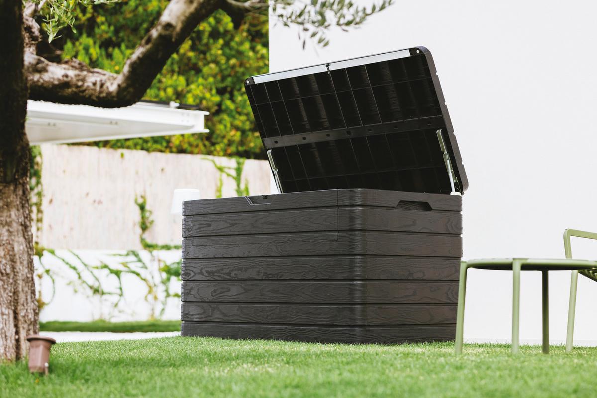 Kissenbox Dolomiti 146,6x85x82,6 Cm 970l - Anthrazit, Basics, Kunststoff (146,6/85/82,6cm)