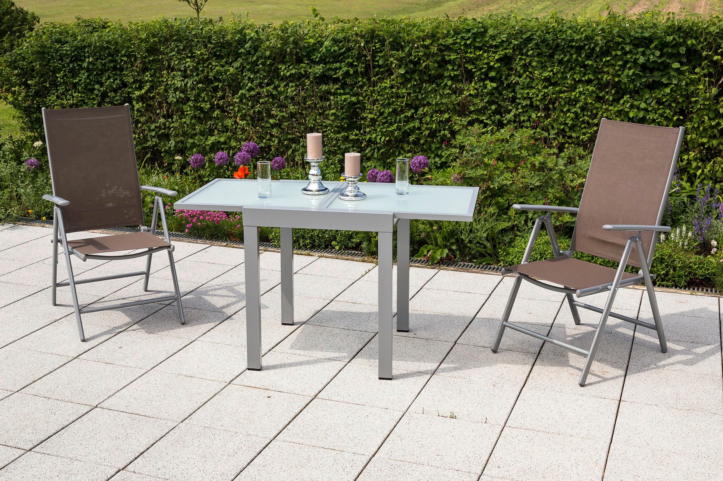 Gartenset Amalfi - Taupe/Silberfarben, MODERN, Textil/Metall - Gardenson