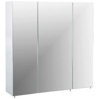 Spiegelschrank Lumo 3-Türig BxHxT: 70x70,7x15,6 cm - Weiß, MODERN, Glas/Holzwerkstoff (70/70,7/15,6cm) - MID.YOU