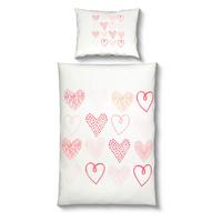 Ágyneműhuzat-garnitúra Hearts - piros/fehér, Modern, textil - Luca Bessoni