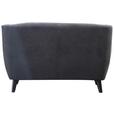 2-Sitzer-Sofa Monaco Dunkelgrau - Dunkelgrau/Schwarz, MODERN, Textil (134/82/80,5cm) - Luca Bessoni