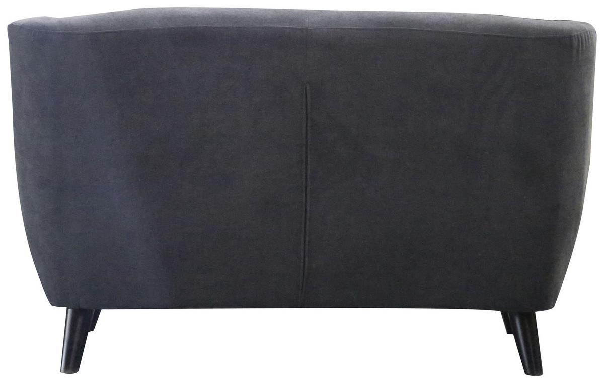 2-sitzer-sofa Monaco Dunkelgrau - Dunkelgrau/Schwarz, MODERN, Textil (134/82/80,5cm) - Luca Bessoni
