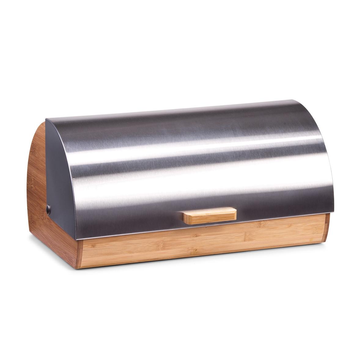 Brotkasten Silberfarben B: 39 Cm - Edelstahlfarben/Silberfarben, Basics, Holz/Metall (39/25/19cm) - Zeller Present