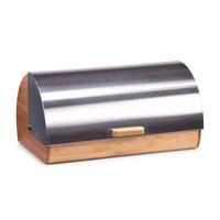 Brotkasten Silberfarben B: 39 Cm - Edelstahlfarben/Silberfarben, Basics, Holz/Metall (39/25/19cm) - Zeller Present