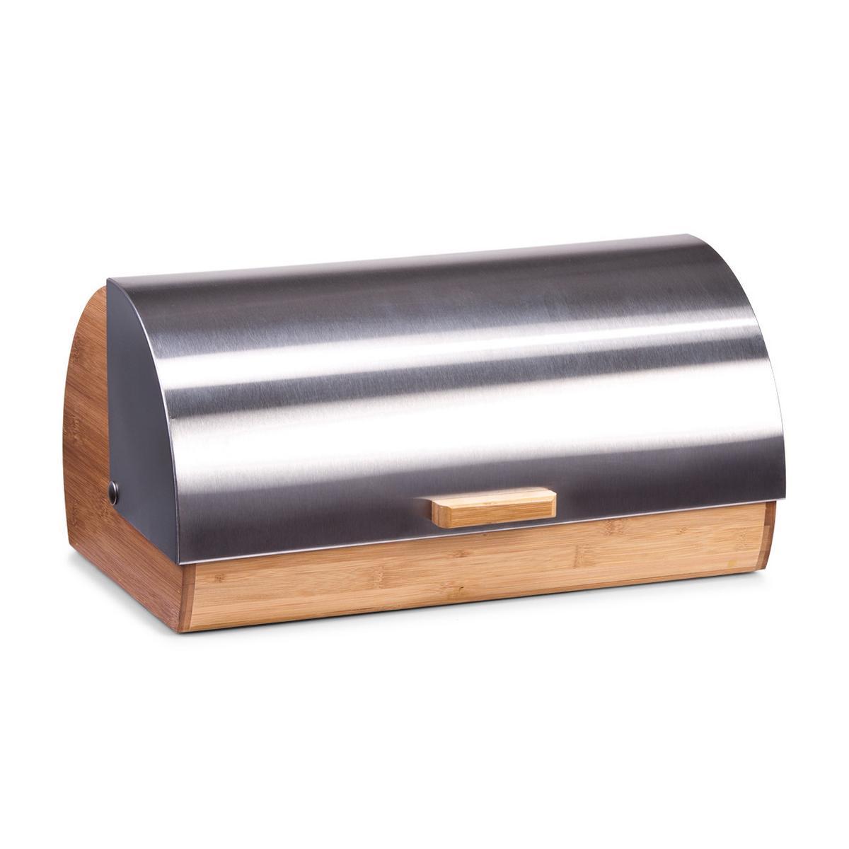 Brotkasten Silberfarben B: 39 Cm - Edelstahlfarben/Silberfarben, Basics, Holz/Metall (39/25/19cm) - Zeller Present
