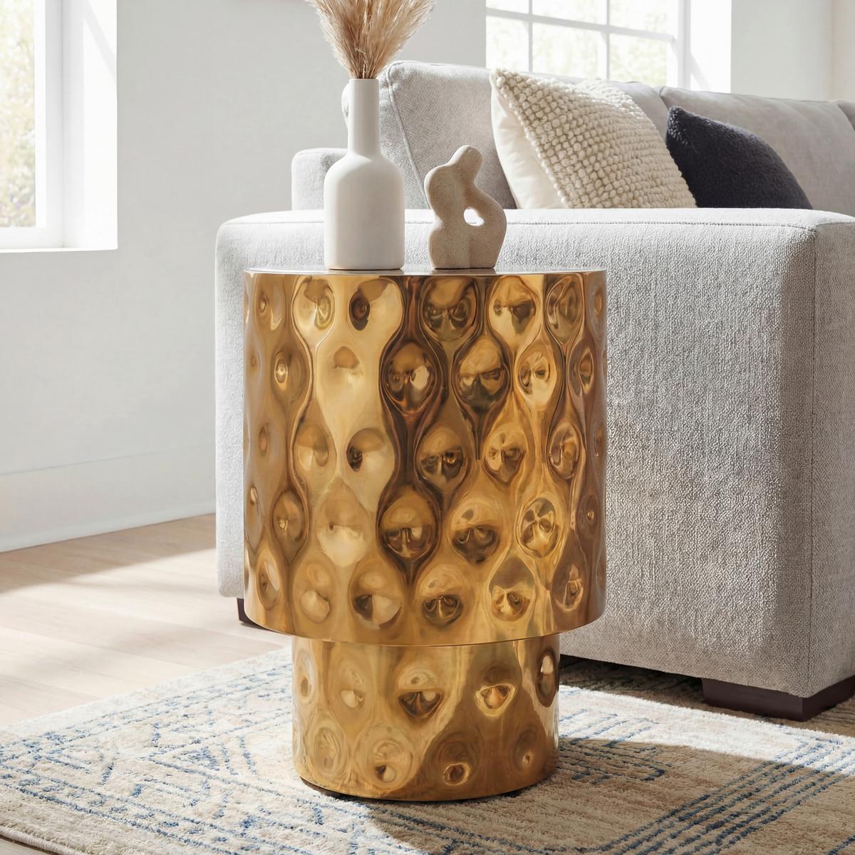 PRÍRUČNÝ STOLÍK WL7.543 - zlatá, Design, kov (36/36/50cm) - Livetastic