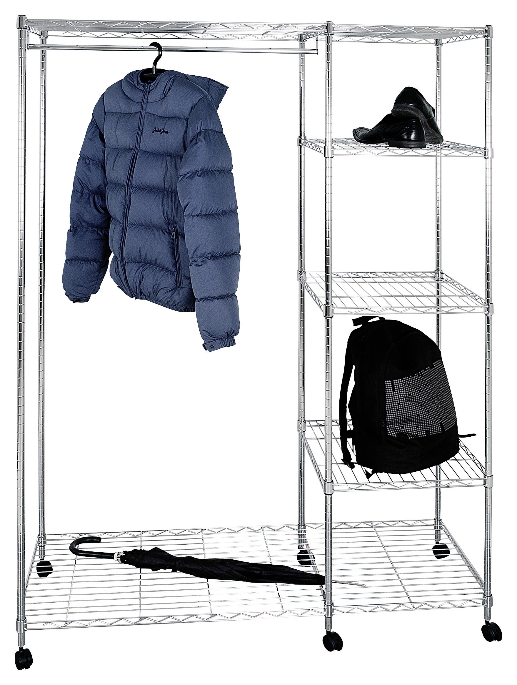 Kleiderwagen Carola 123x181x45 Cm Mit Hutablage - Chromfarben, MODERN, Kunststoff/Metall (123/181/45cm)