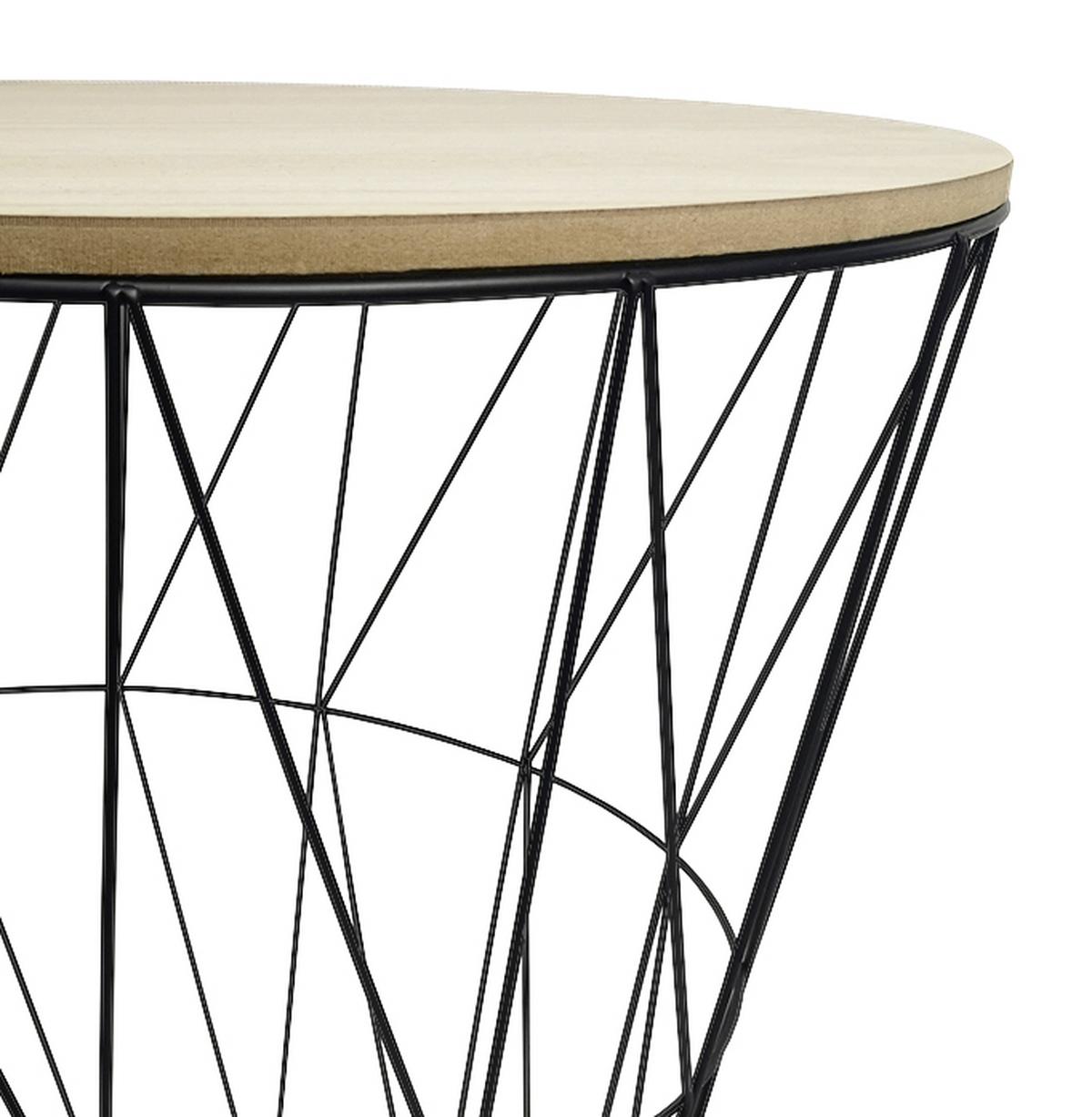 Beistelltisch mit Abnehmbarer Tischplatte Tom Natur/Metall - Schwarz/Naturfarben, MODERN, Holzwerkstoff/Metall (35,5/39/35,5cm) - Homezone
