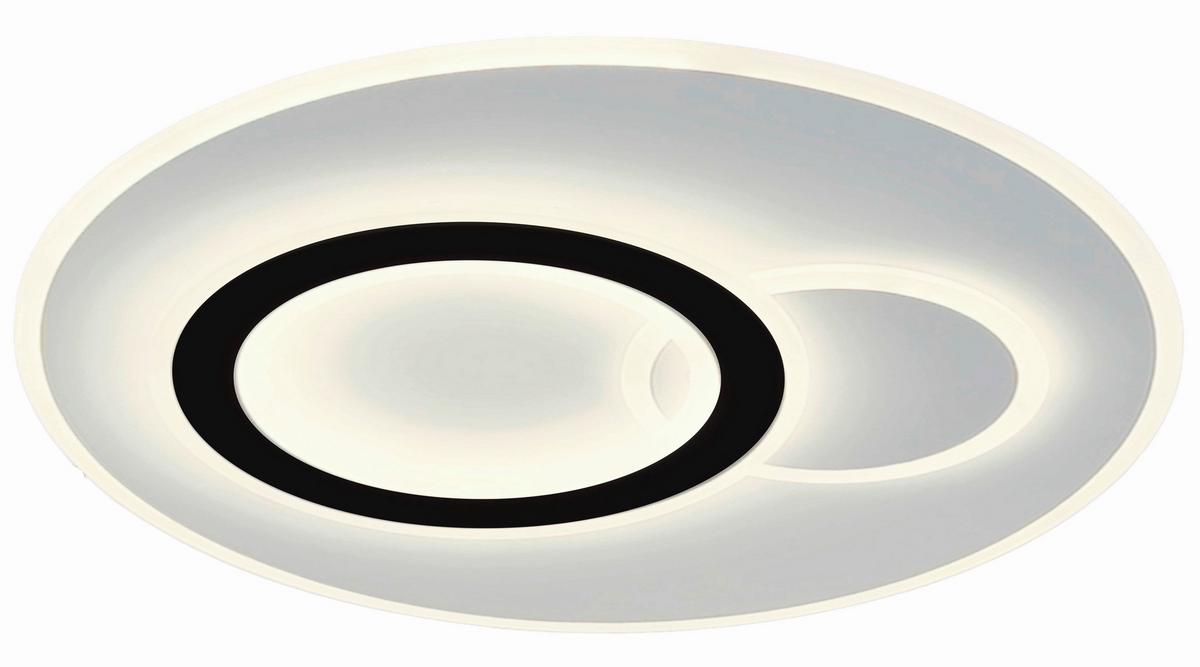 LED-Deckenleuchte Coralie - Opal/Schwarz, Basics, Kunststoff/Metall (46/6cm) - Luca Bessoni