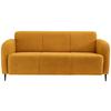3-Sitzer-Sofa Marone Gelb Teddystoff - Gelb/Schwarz, MODERN, Textil (180/76/90cm) - Livetastic