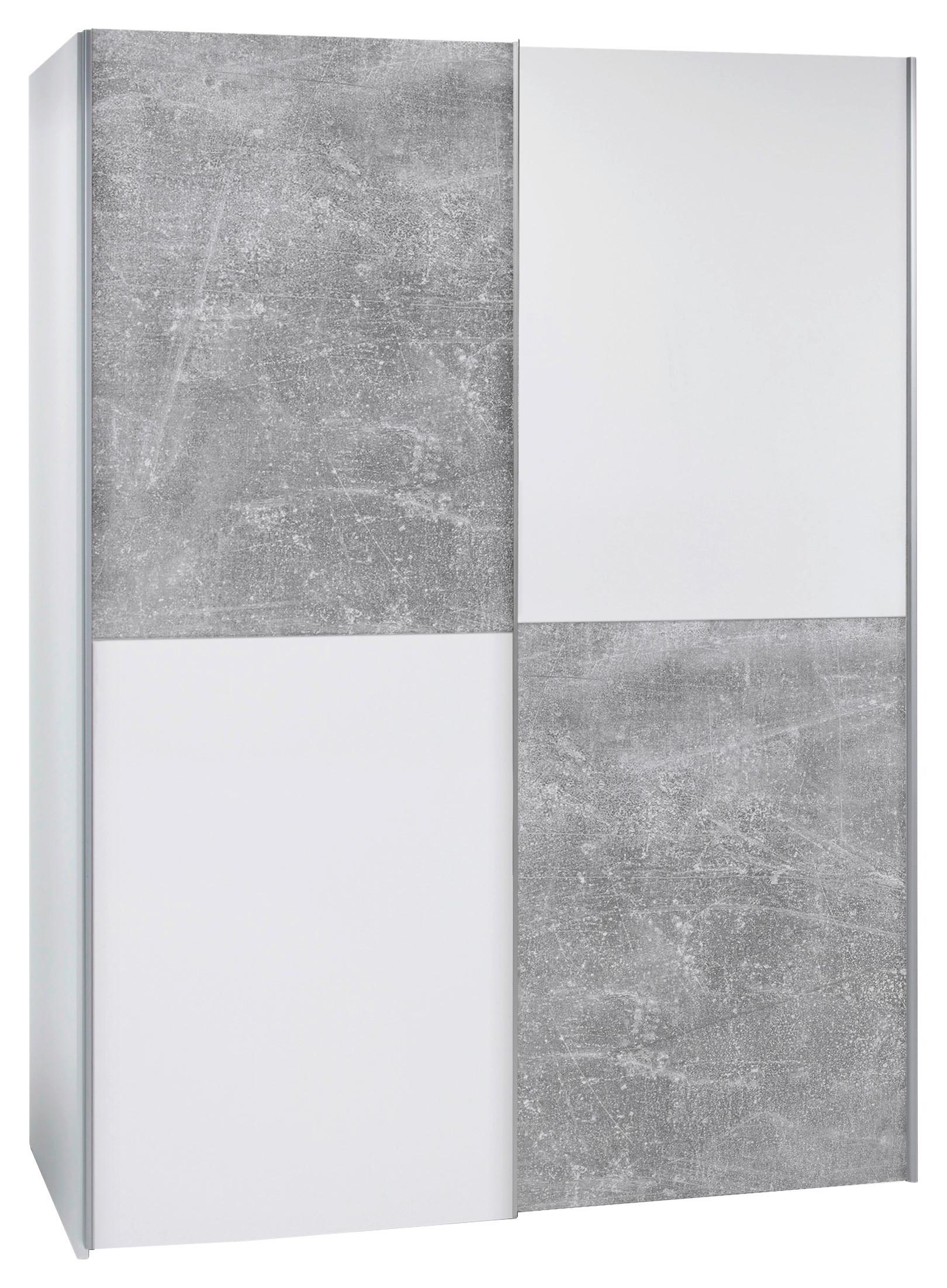 Schwebetürenschrank Starter Beton Front