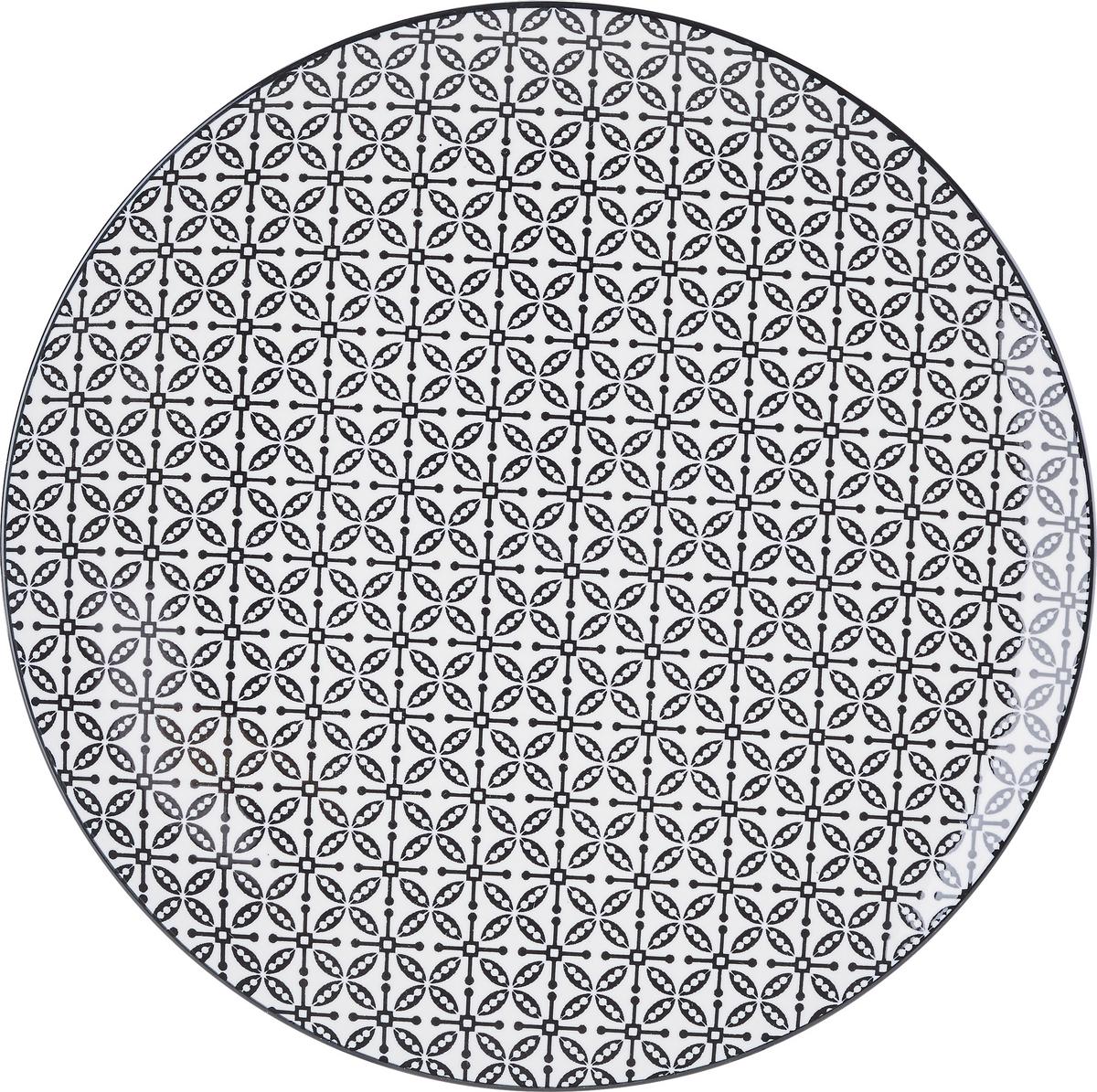 MĚLKÝ TALÍŘ Shiva - bílá/černá, Lifestyle, keramika (26/2,5cm) - Modern Living