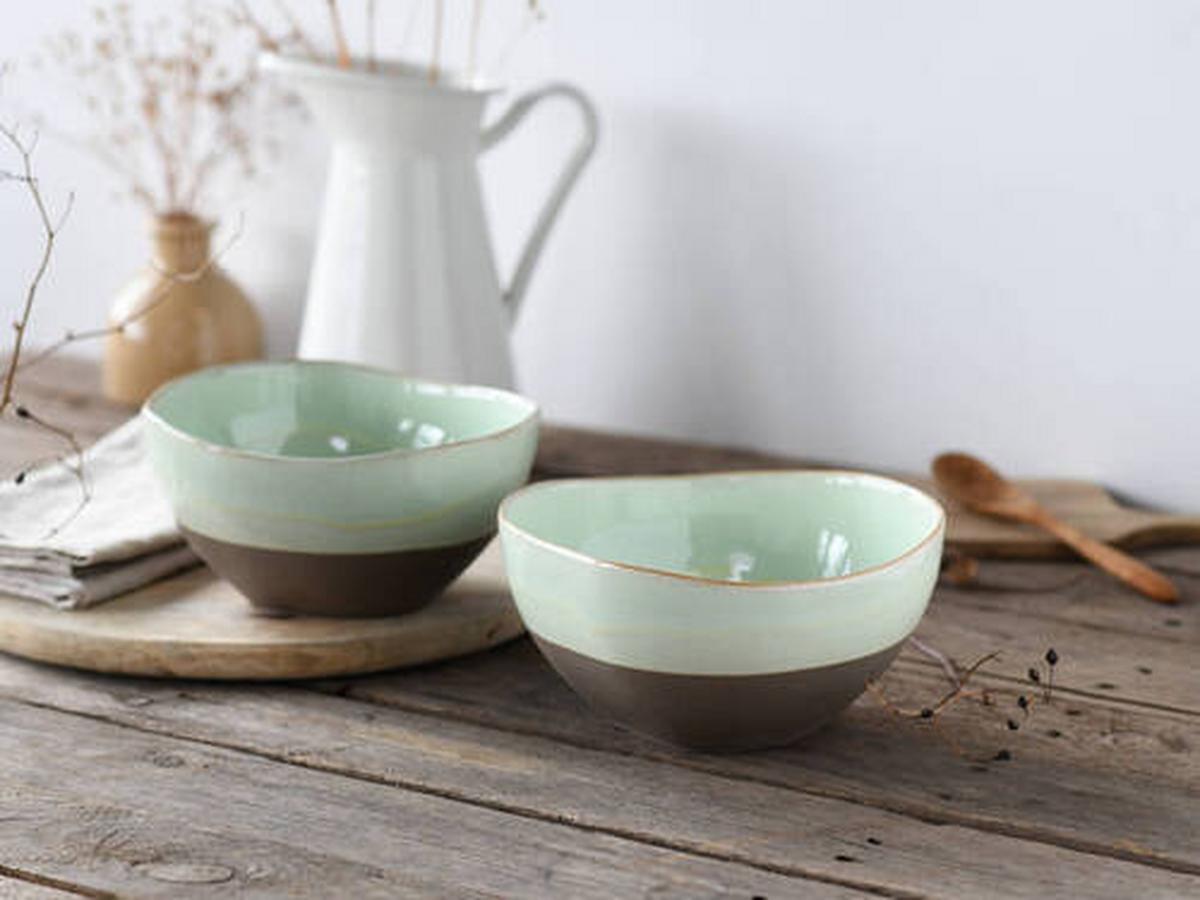 Schale 19668 Bas. Bio Salbei, Poke - Salbeigrün, Trend, Keramik - Creatable